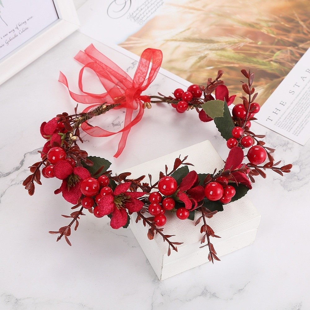 Floral Tape Green - Большая гирлянда из красных ягод, искусственных