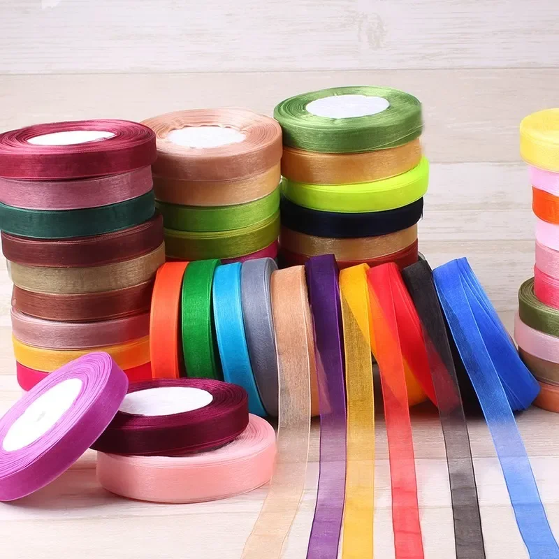 Лента из органзы 15 мм, 50 ярд – обзор и цена Ribbon Organza Roll