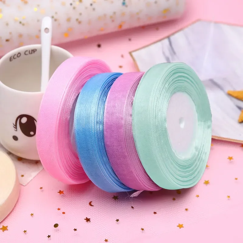 Лента из органзы 15 мм, 50 ярд – обзор и цена Ribbon Organza Roll