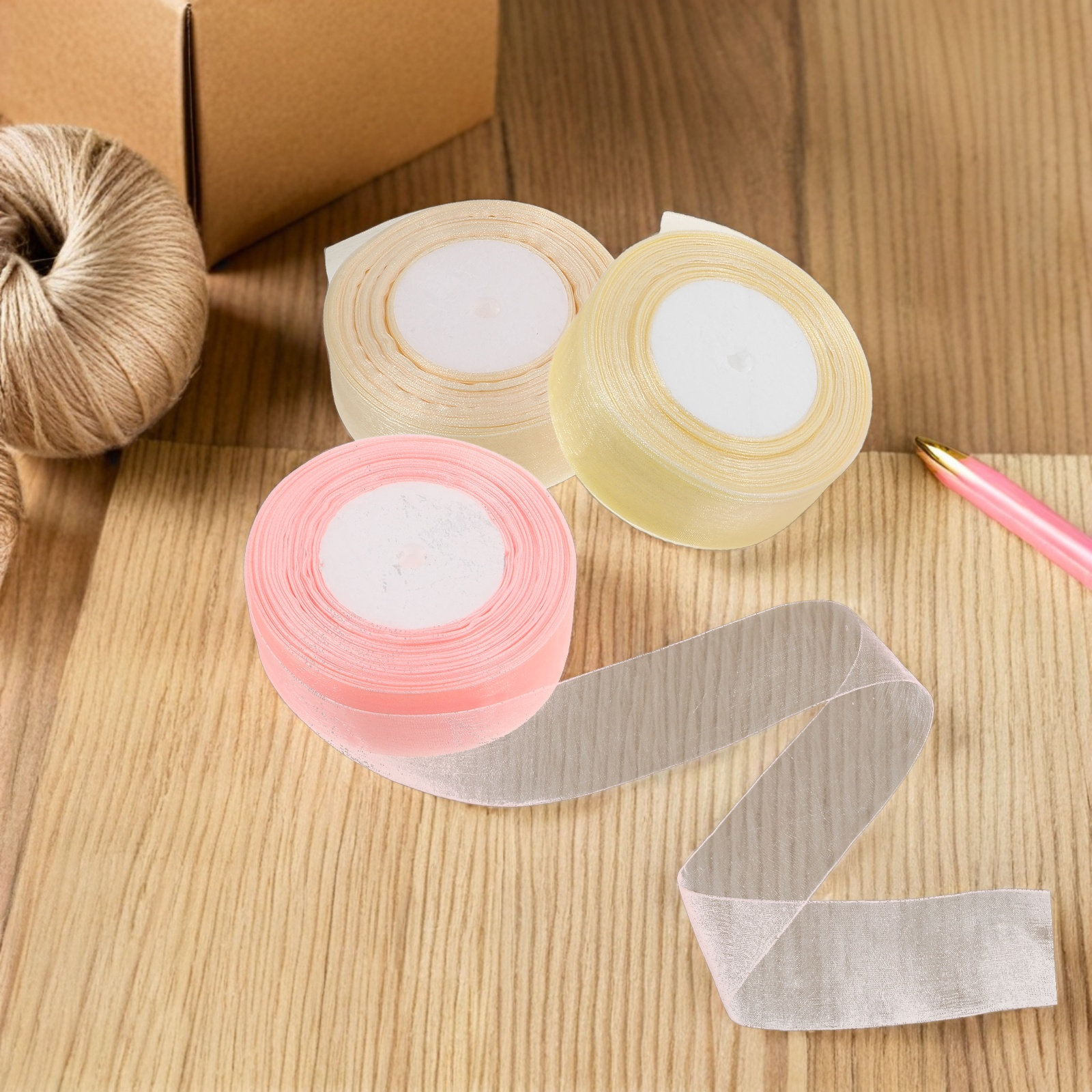 3 рулона тонкой органзовой лен – обзор и цена Ribbon Organza Roll