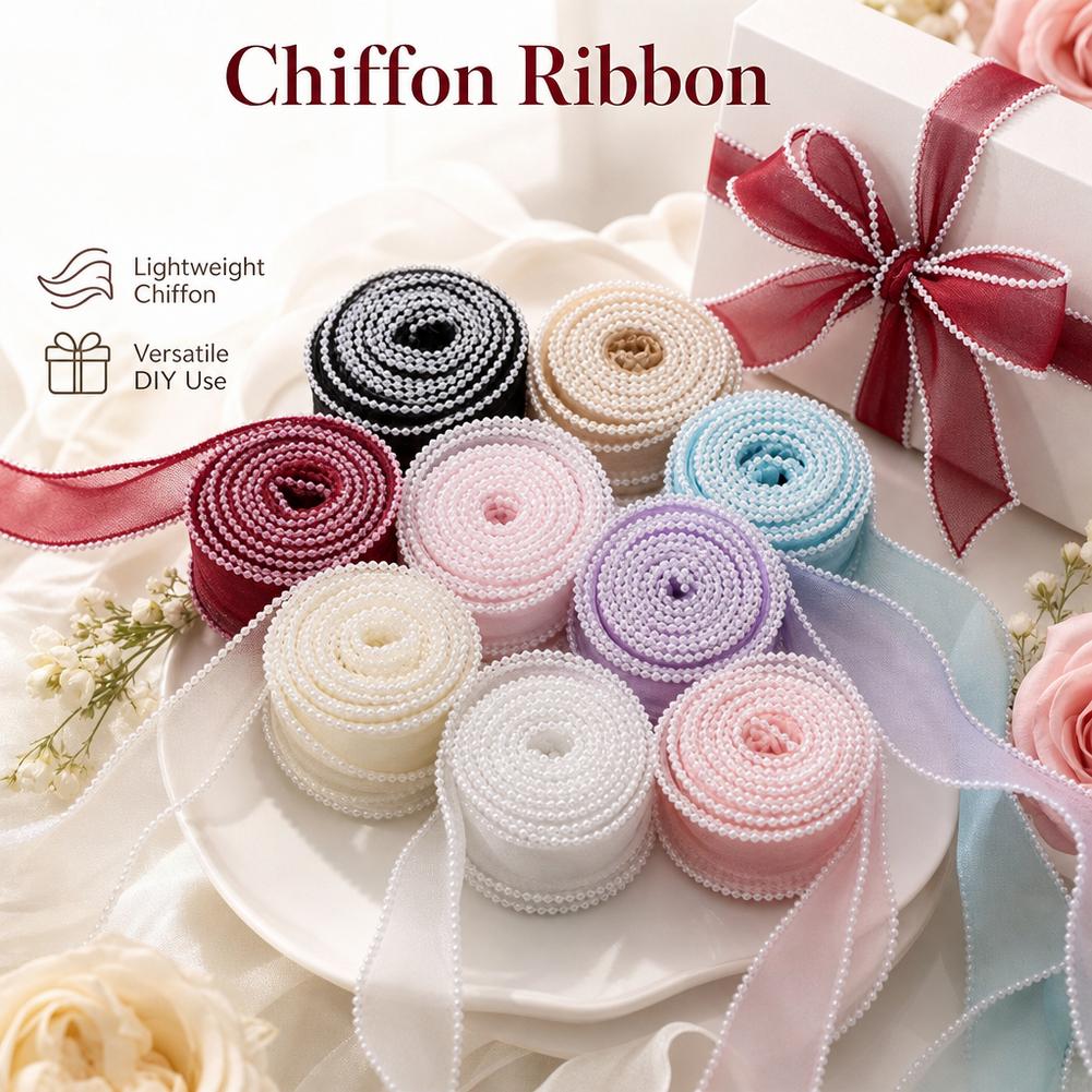 5 ярдов/рулон, 4 см, жемчужная – обзор и цена Ribbon Organza Roll