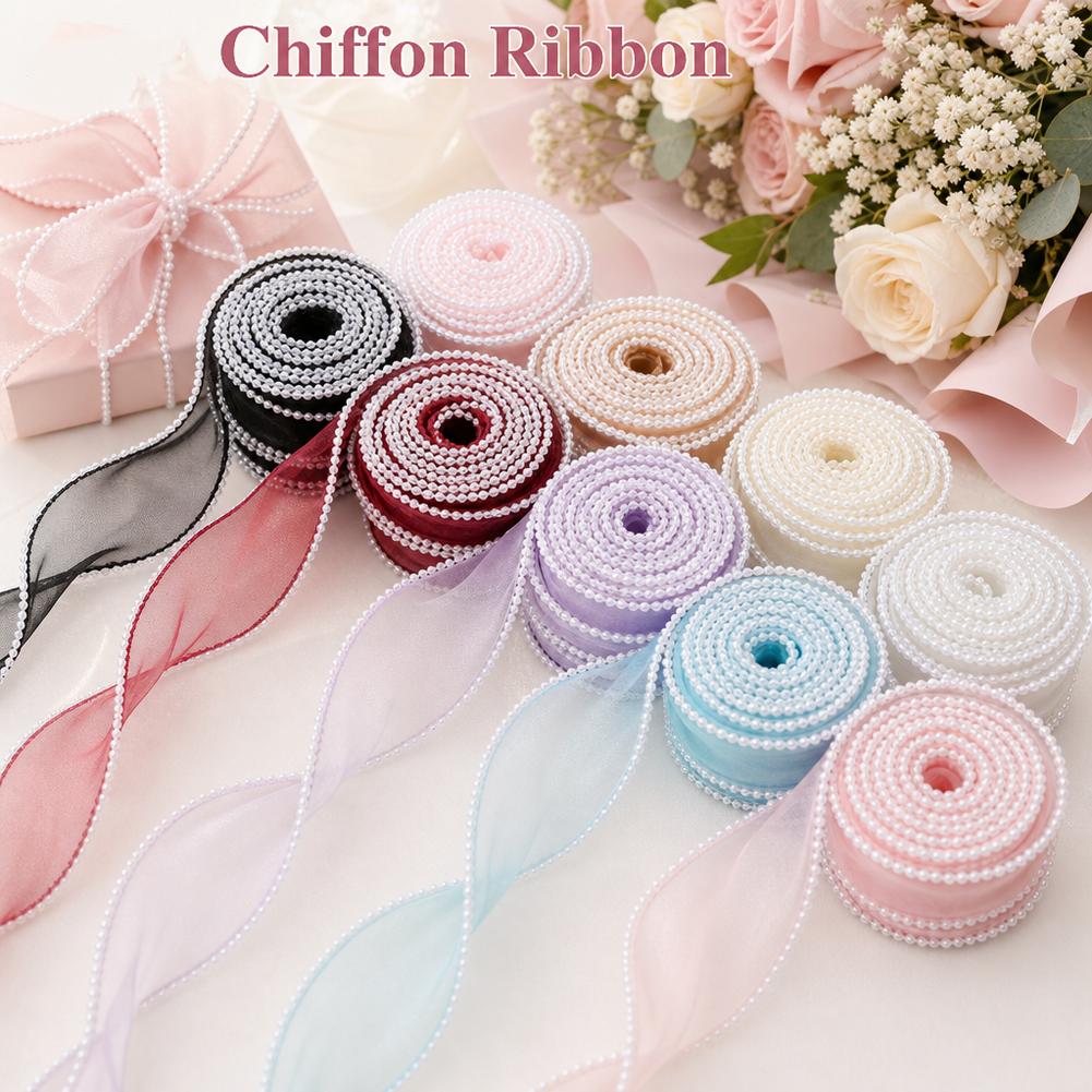 5 ярдов/рулон, 4 см, жемчужная – обзор и цена Ribbon Organza Roll